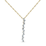 14K Gold 0.15ct Crystal Drop Diamond Pendant Necklace 18 Inch Long