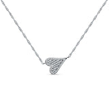 Diamond Sideways Heart Necklace 14K Gold 0.09ct