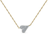 Diamond Sideways Heart Necklace 14K Gold 0.09ct