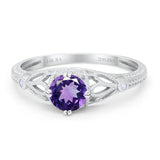 14K Gold 0.87ct Vintage Design Solitaire Round 6mm G SI Diamond Engagement Wedding Ring