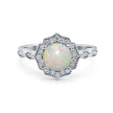 14K Gold 1.42ct Art Deco Round 7mm G SI Diamond Engagement Wedding Ring