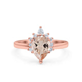 14K Gold 1.5ct Teardrop Art Deco Pear 9mmx6mm G SI Diamond Engagement Wedding Ring