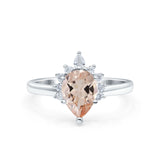 14K Gold 1.5ct Teardrop Art Deco Pear 9mmx6mm G SI Diamond Engagement Wedding Ring