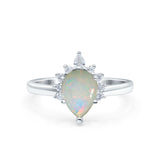 14K Gold 1.5ct Teardrop Art Deco Pear 9mmx6mm G SI Diamond Engagement Wedding Ring