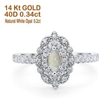 14K 0.54ct Gold Art Deco G S1 Diamond Engagement Ring Size 6.5