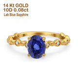 14K Gold 1.29ct Oval G SI Diamond Engagement Ring Size 6.5