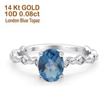 14K Gold 1.29ct Oval G SI Diamond Engagement Ring Size 6.5