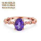 14K Gold 1.29ct Oval G SI Diamond Engagement Ring Size 6.5