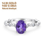 14K Gold 1.29ct Oval G SI Diamond Engagement Ring Size 6.5