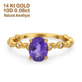 14K Gold 1.29ct Oval G SI Diamond Engagement Ring Size 6.5