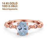 14K Gold 1.29ct Oval G SI Diamond Engagement Ring Size 6.5