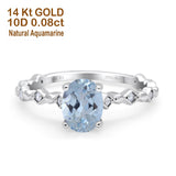 14K Gold 1.29ct Oval G SI Diamond Engagement Ring Size 6.5