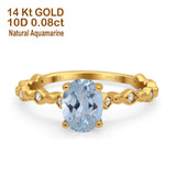14K Gold 1.29ct Oval G SI Diamond Engagement Ring Size 6.5