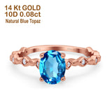 14K Gold 1.29ct Oval G SI Diamond Engagement Ring Size 6.5