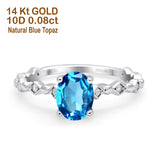 14K Gold 1.29ct Oval G SI Diamond Engagement Ring Size 6.5
