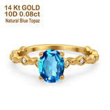 14K Gold 1.29ct Oval G SI Diamond Engagement Ring Size 6.5