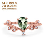 14K Gold Pear 0.77ct G SI Diamond Engagement Vintage Ring Size 6.5