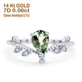 14K Gold Pear 0.77ct G SI Diamond Engagement Vintage Ring Size 6.5