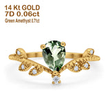 14K Gold Pear 0.77ct G SI Diamond Engagement Vintage Ring Size 6.5