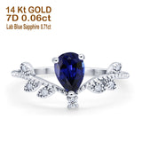 14K Gold Pear 0.77ct G SI Diamond Engagement Vintage Ring Size 6.5
