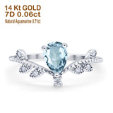 14K Gold Pear 0.77ct G SI Diamond Engagement Vintage Ring Size 6.5