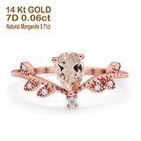 14K Gold Pear 0.77ct G SI Diamond Engagement Vintage Ring Size 6.5