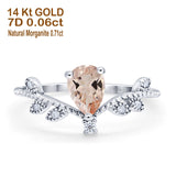 14K Gold Pear 0.77ct G SI Diamond Engagement Vintage Ring Size 6.5