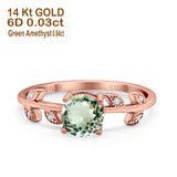 14K Gold 0.87ct Round G SI Diamond Engagement Ring Size 6.5