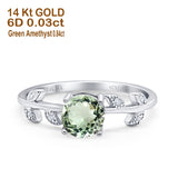 14K Gold 0.87ct Round G SI Diamond Engagement Ring Size 6.5