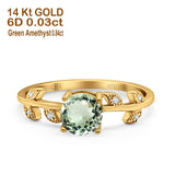 14K Gold 0.87ct Round G SI Diamond Engagement Ring Size 6.5