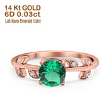 14K Gold 0.87ct Round G SI Diamond Engagement Ring Size 6.5