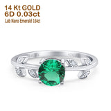 14K Gold 0.87ct Round G SI Diamond Engagement Ring Size 6.5