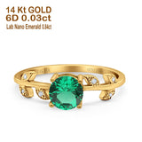 14K Gold 0.87ct Round G SI Diamond Engagement Ring Size 6.5