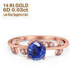 14K Gold 0.87ct Round G SI Diamond Engagement Ring Size 6.5