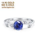 14K Gold 0.87ct Round G SI Diamond Engagement Ring Size 6.5