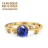 14K Gold 0.87ct Round G SI Diamond Engagement Ring Size 6.5