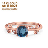 14K Gold 0.87ct Round G SI Diamond Engagement Ring Size 6.5