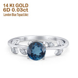 14K Gold 0.87ct Round G SI Diamond Engagement Ring Size 6.5