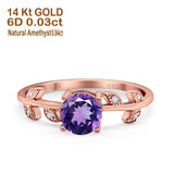 14K Gold 0.87ct Round G SI Diamond Engagement Ring Size 6.5