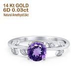 14K Gold 0.87ct Round G SI Diamond Engagement Ring Size 6.5