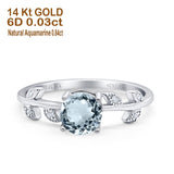 14K Gold 0.87ct Round G SI Diamond Engagement Ring Size 6.5