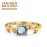 14K Gold 0.87ct Round G SI Diamond Engagement Ring Size 6.5