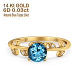 14K Gold 0.87ct Round G SI Diamond Engagement Ring Size 6.5