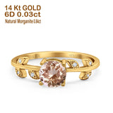 14K Gold 0.87ct Round G SI Diamond Engagement Ring Size 6.5
