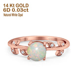 14K Gold 0.87ct Round G SI Diamond Engagement Ring Size 6.5
