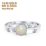 14K Gold 0.87ct Round G SI Diamond Engagement Ring Size 6.5
