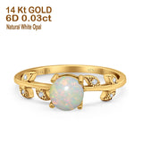 14K Gold 0.87ct Round G SI Diamond Engagement Ring Size 6.5