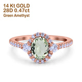 14K Gold 1.68ct Oval Art Deco G SI Diamond Engagement Ring Size 6.5