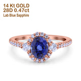 14K Gold 1.68ct Oval Art Deco G SI Diamond Engagement Ring Size 6.5