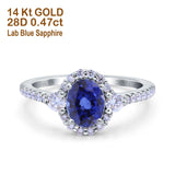 14K Gold 1.68ct Oval Art Deco G SI Diamond Engagement Ring Size 6.5